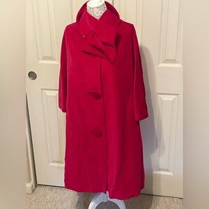 Vintage 1950's Marguerite Rubel S.F. Magenta Velvet A Line Coat Medium/Large